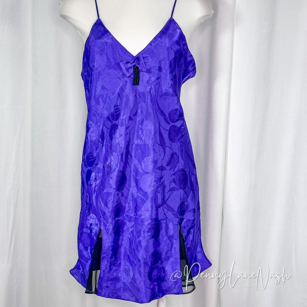 Vintage Victoria's Secret Gold Label Purple Slip Nightgown - Picture 2 of 10
